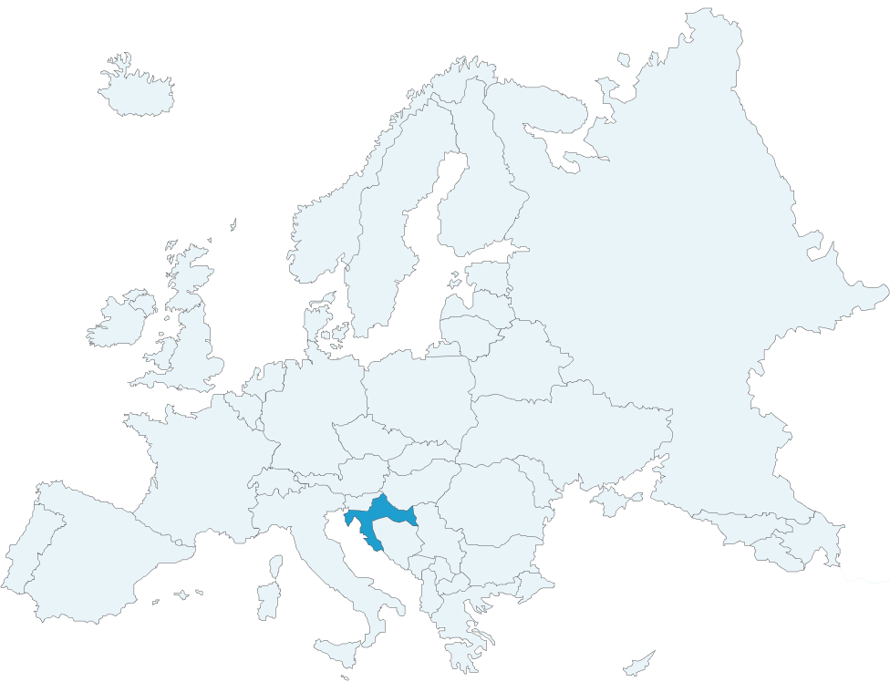 Croatia highlighted on map.