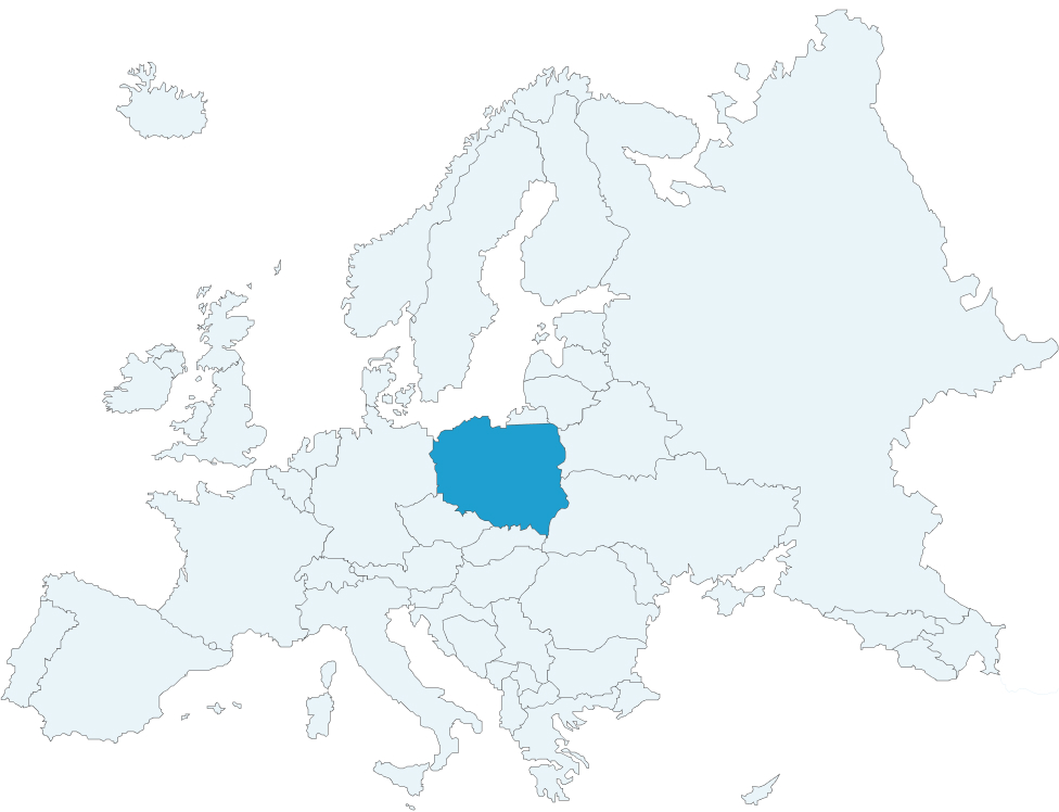 Poland highlighted on a map.