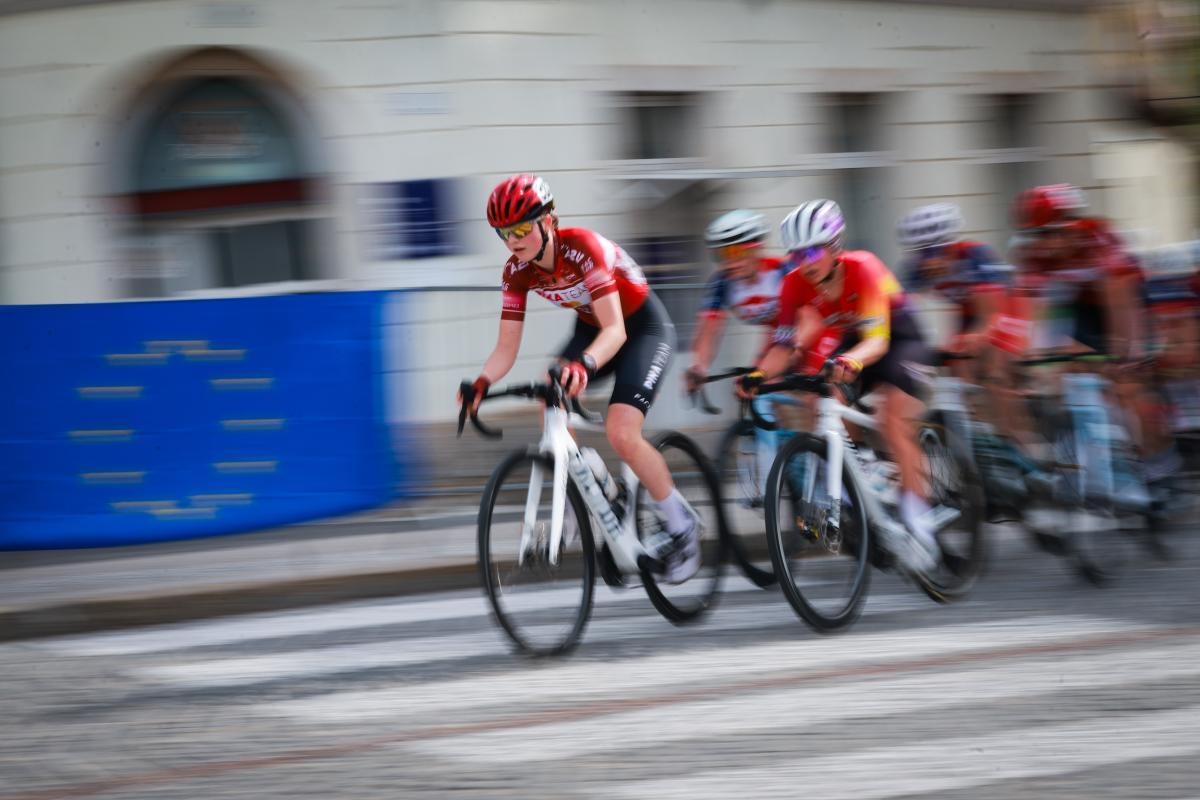 Road cycling race at Europe Day celebrations during the 2026 Idrija Grand Prix. Photo: Slovenska tiskovna agencija (STA),  European Union, 2026, licensed under CC BY 4.0 