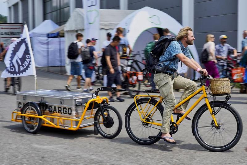 Photo of a cargo bicycle. Photo - EUROBIKE Friedrichshafen.