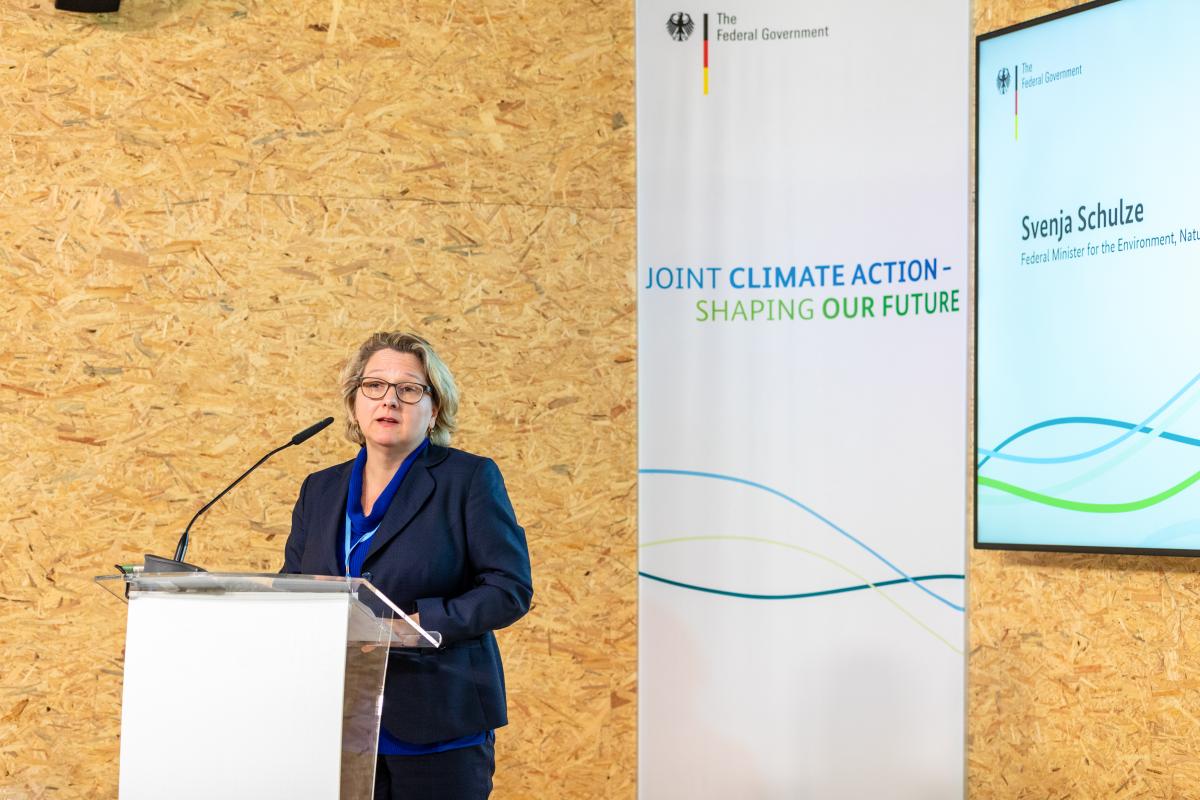 Photo of German environment minister Svenja Schulze at the 24th UN climate change conference in Poland. Photo: BMU/Andreas Ennenbach 2018. 