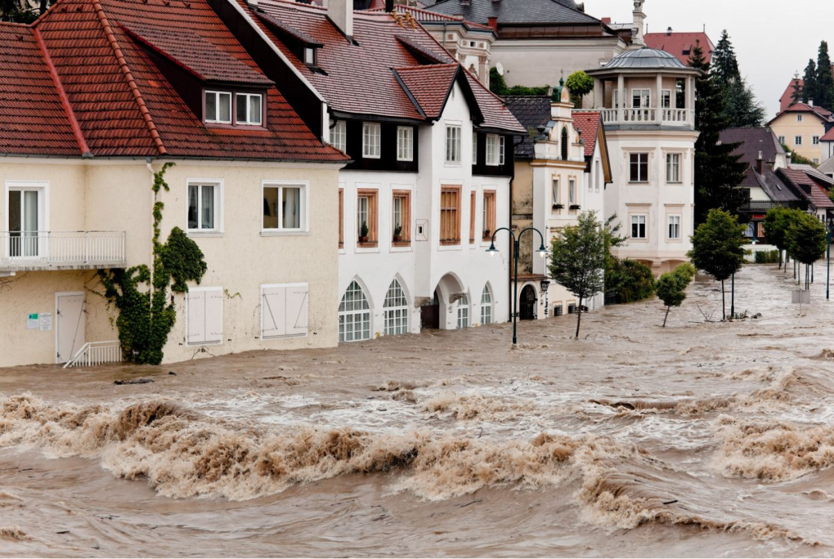 Floods in Steyr, Austria. Image by AdobeStock
