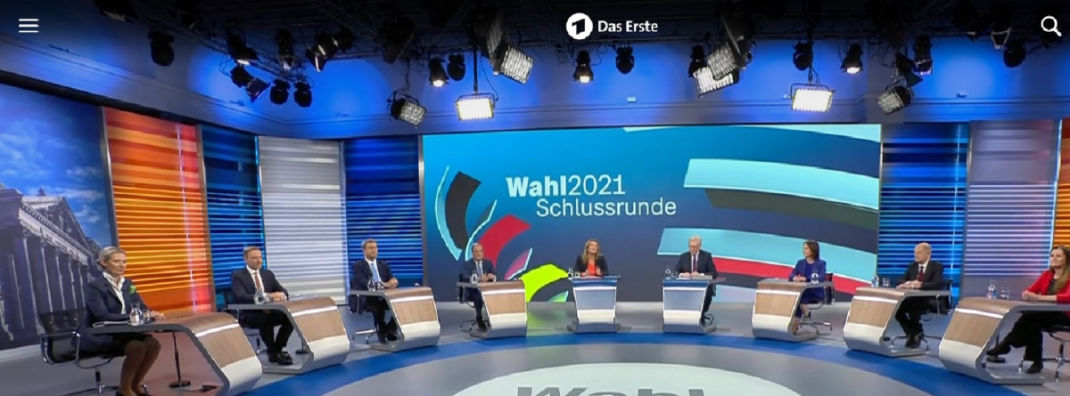 Figureheads of the seven major parties joined the last TV debate before the election. Photo: ARD (screenshot)