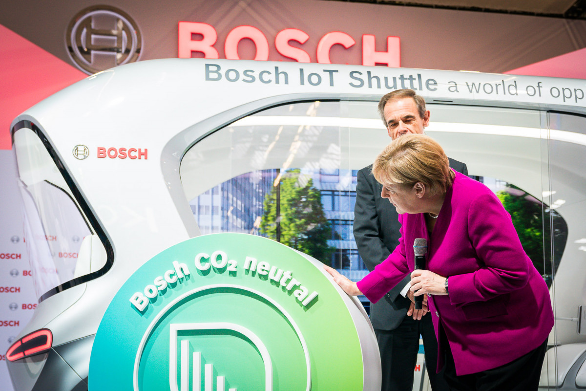 German Chancellor Angela Merkel at 2019 IAA car fair in Frankfurt. Photo: Bundesregierung/Kugler. 