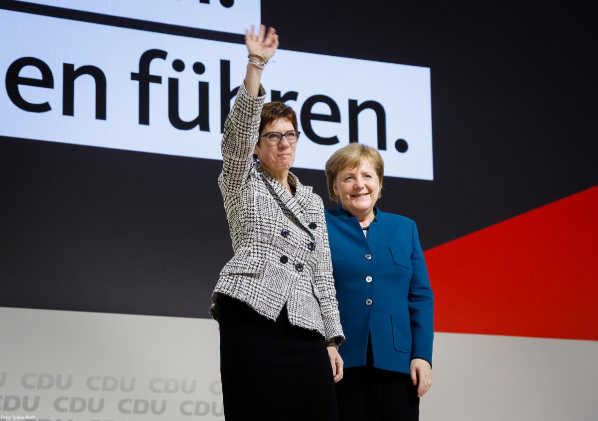 	Merkel-confidante Annegret Kramp-Karrenbauer was elected as new conservative party head with a razor-thin majority. Photo: CDU/Tobias Koch 2018.