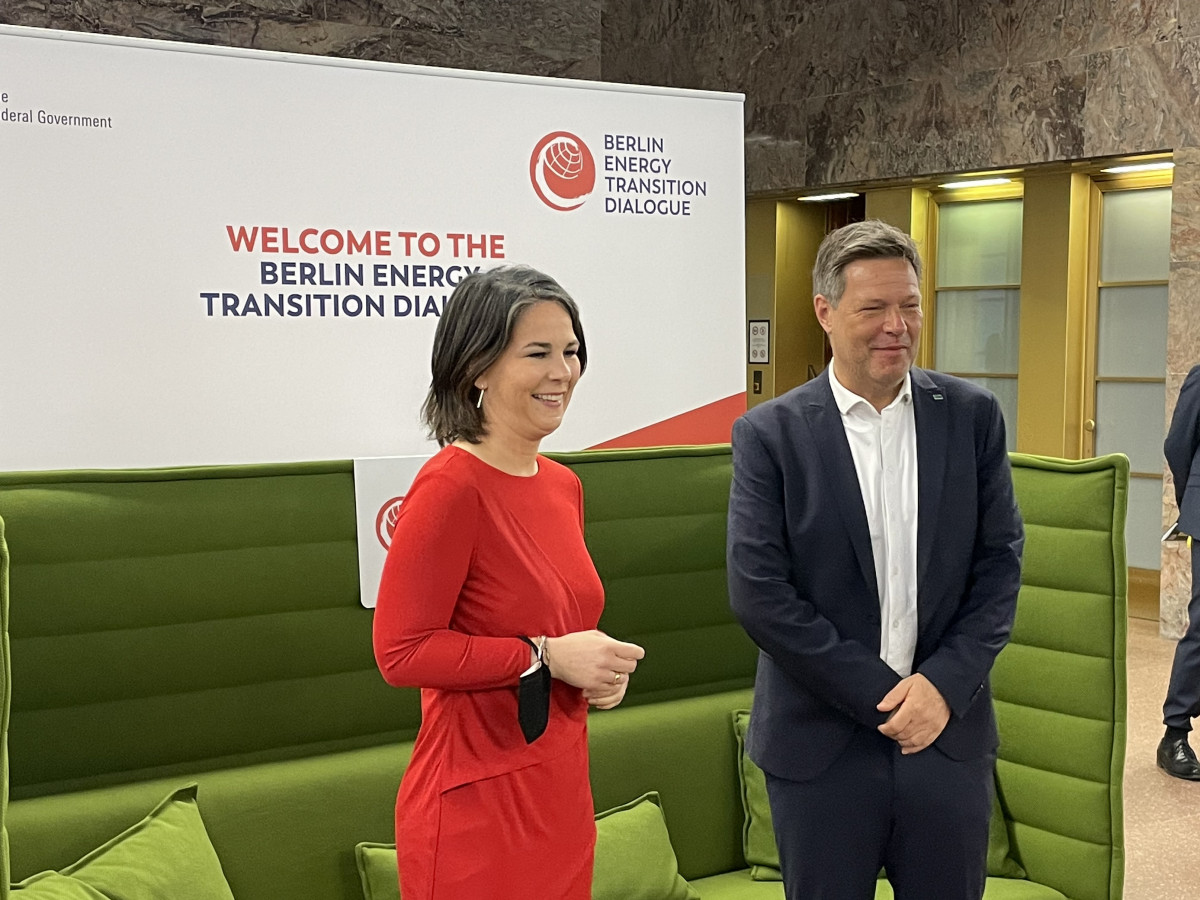 German foreign minister Annalena Baerbock and economy and climate minister Robert Habeck at the Berlin Energy Transition Dialogue in Berlin 2022. Photo: CLEW/Gordon.