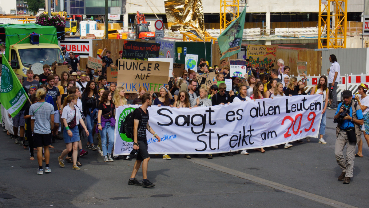 Fridays for Future climate protesters in Dortmund, Germany in August 2019. Photo: CLEW/Mohn. 