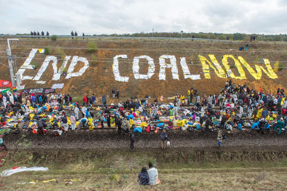 Anti-coal protesters near the embattled Hambach coal mine in October. Photo: Ende Gelände