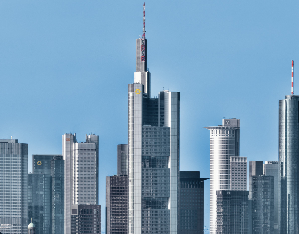 Bank towers in Germany's financial centre Frankfurt am Main. Photo: Commerzbank