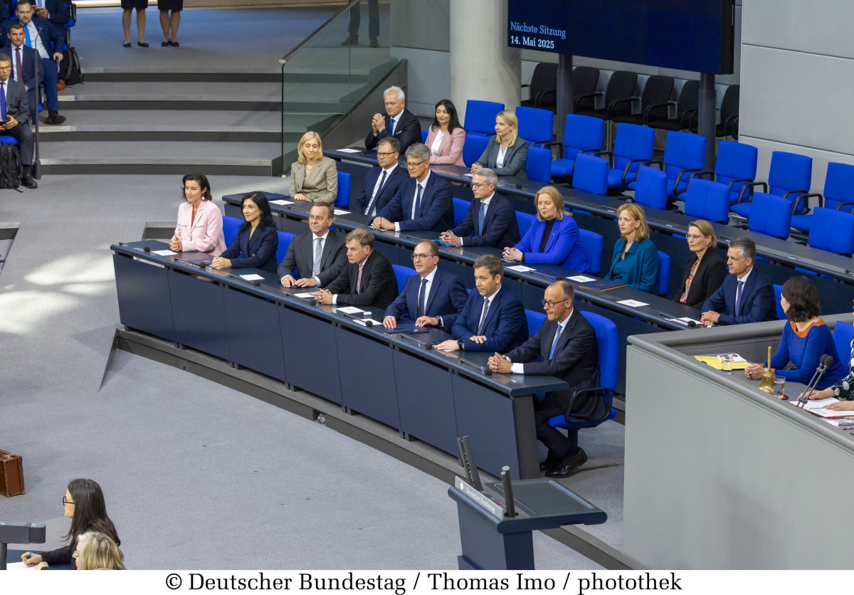 Photo shows the German government cabinet in parliament. Photo: Deutscher Bundestag, Thomas Imo/phototek. 