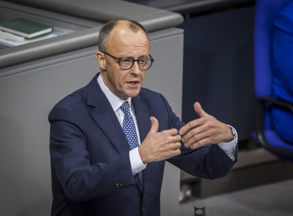 CDU leader Friedrich Merz in parliament during speech 2024. Photo: Deutscher Bundestag, Thomas Köhler / photothek. 