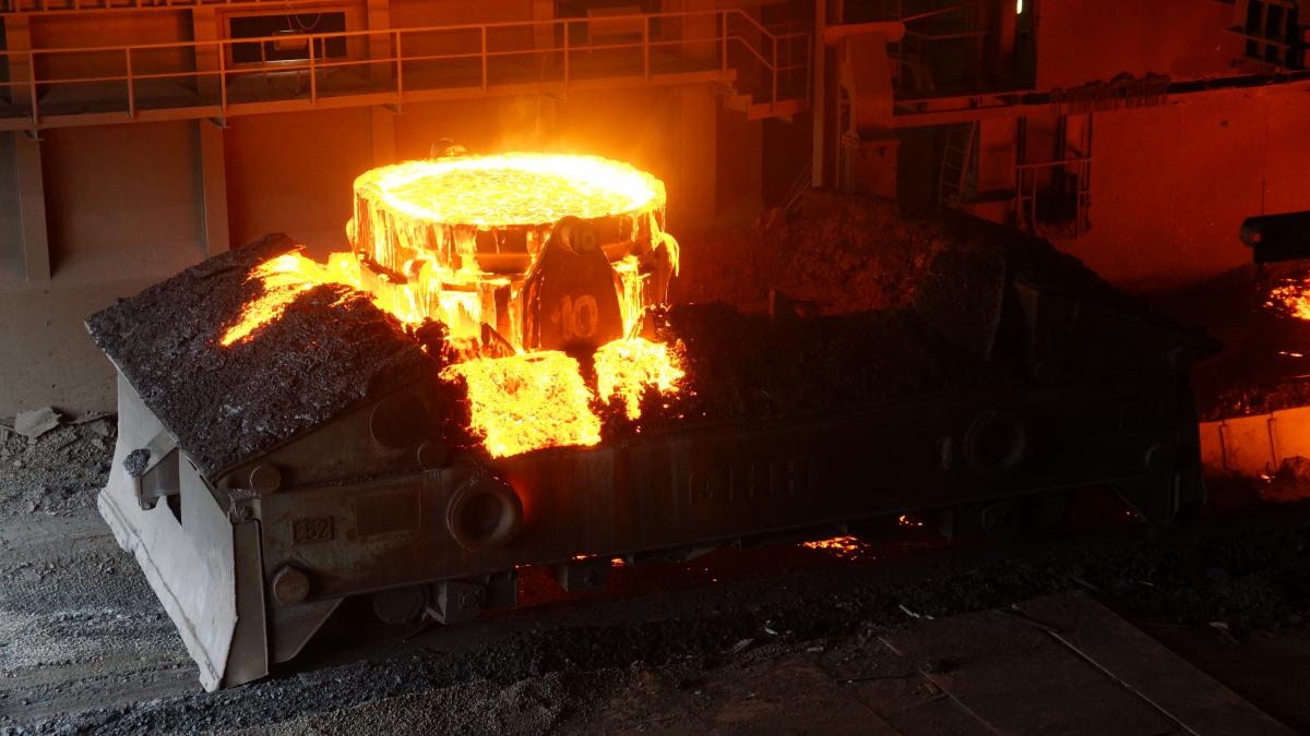 Steel production at ThyssenKrupp steel mill in Duisburg. Source - CLEW 2017.