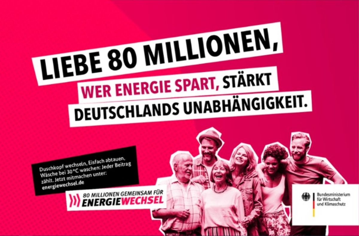 "Dear 80 million, saving energy strengthens Germany's independence" - by offering a range of practical advices, a 2022 government campaign sought to encourage citizens to take energy efficiency measures.