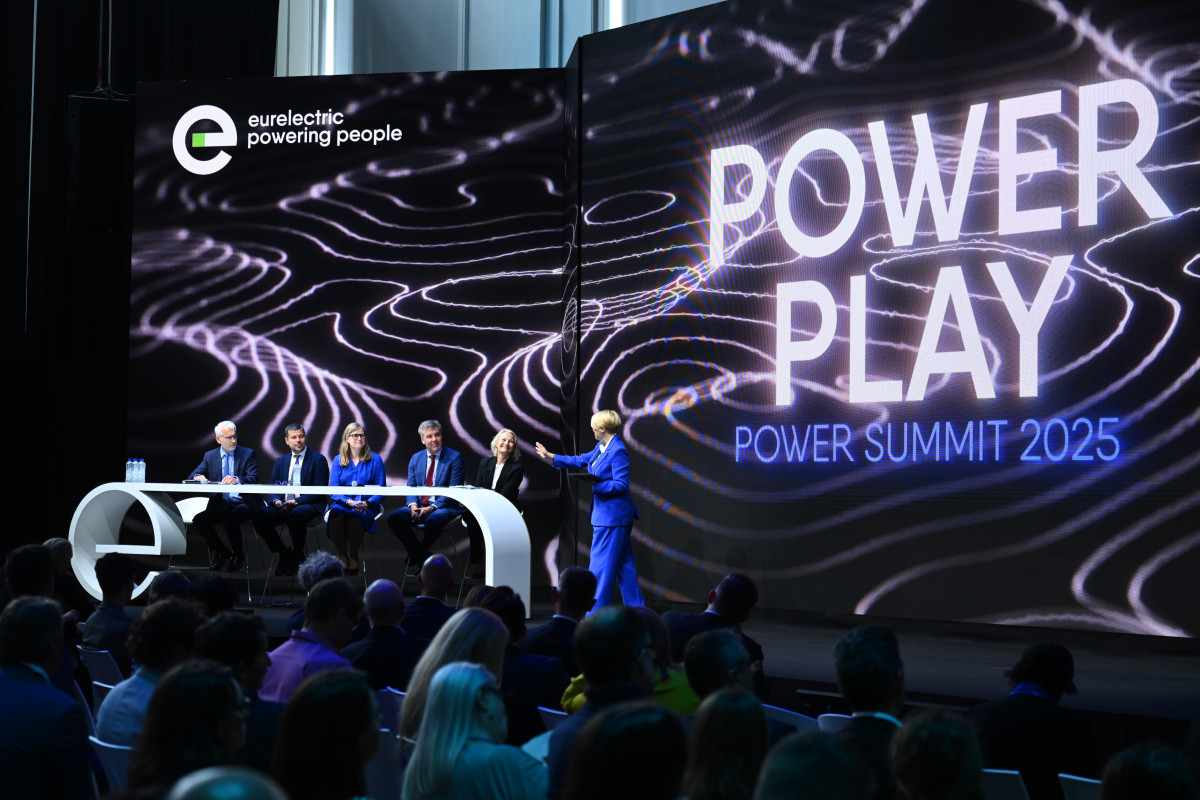 Photo shows panel discussion at Eurelectric conference Power Play 2025. Photo: Eurelectric.