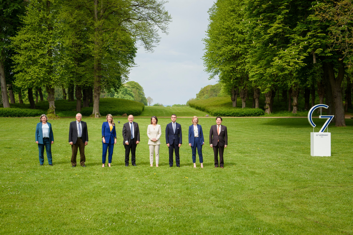 Photo shows foreign ministers of the G7 at their meeting in Germany in May 2022. Source: European Union. 