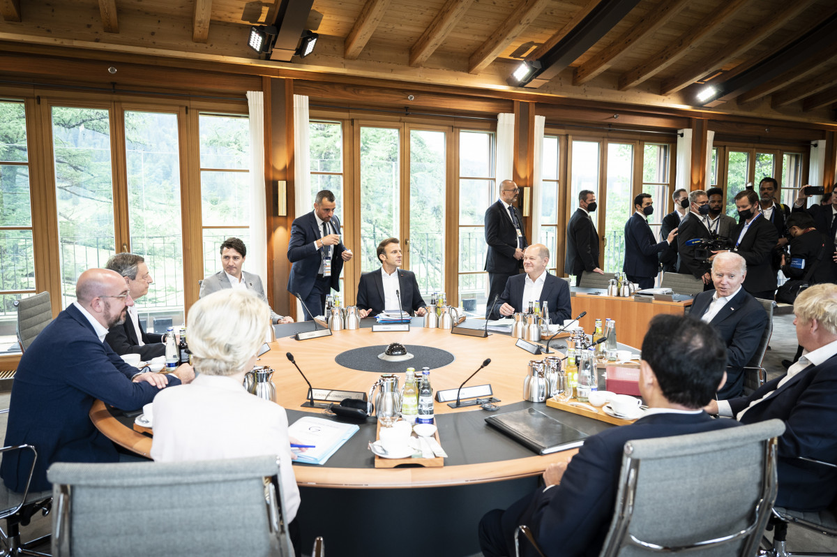 Picture shows G7 leaders at the Elmau summit 