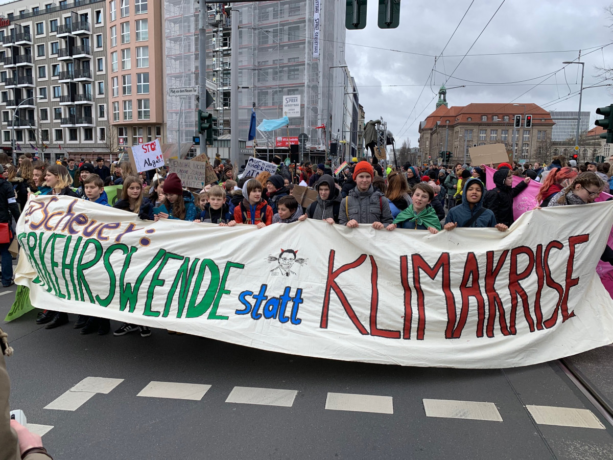 Students demonstrating in Berlin on 15 March against the climate crisis. Photo: Rachel Waldholz