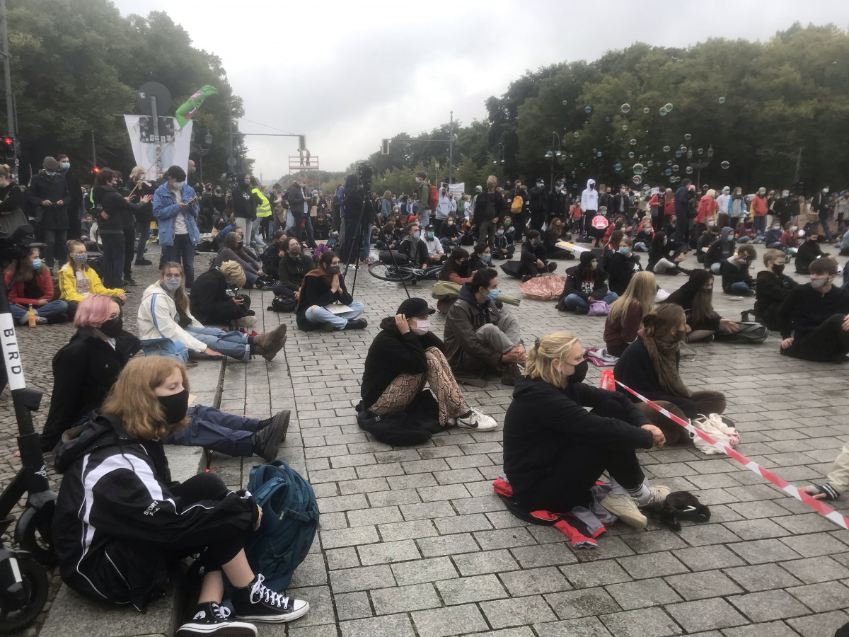 Photo shows fridays for future climate strike in Berlin on 25 September 2020. Photo: CLEW/Jessica Bateman. 