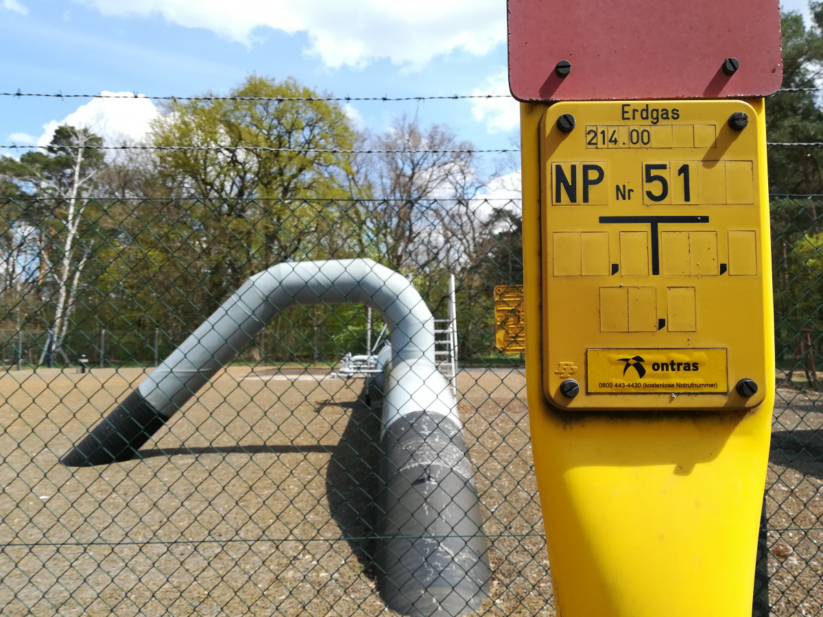 Photo shows natural gas pipeline in Brandenburg, Germany. Photo: CLEW/Wettengel.