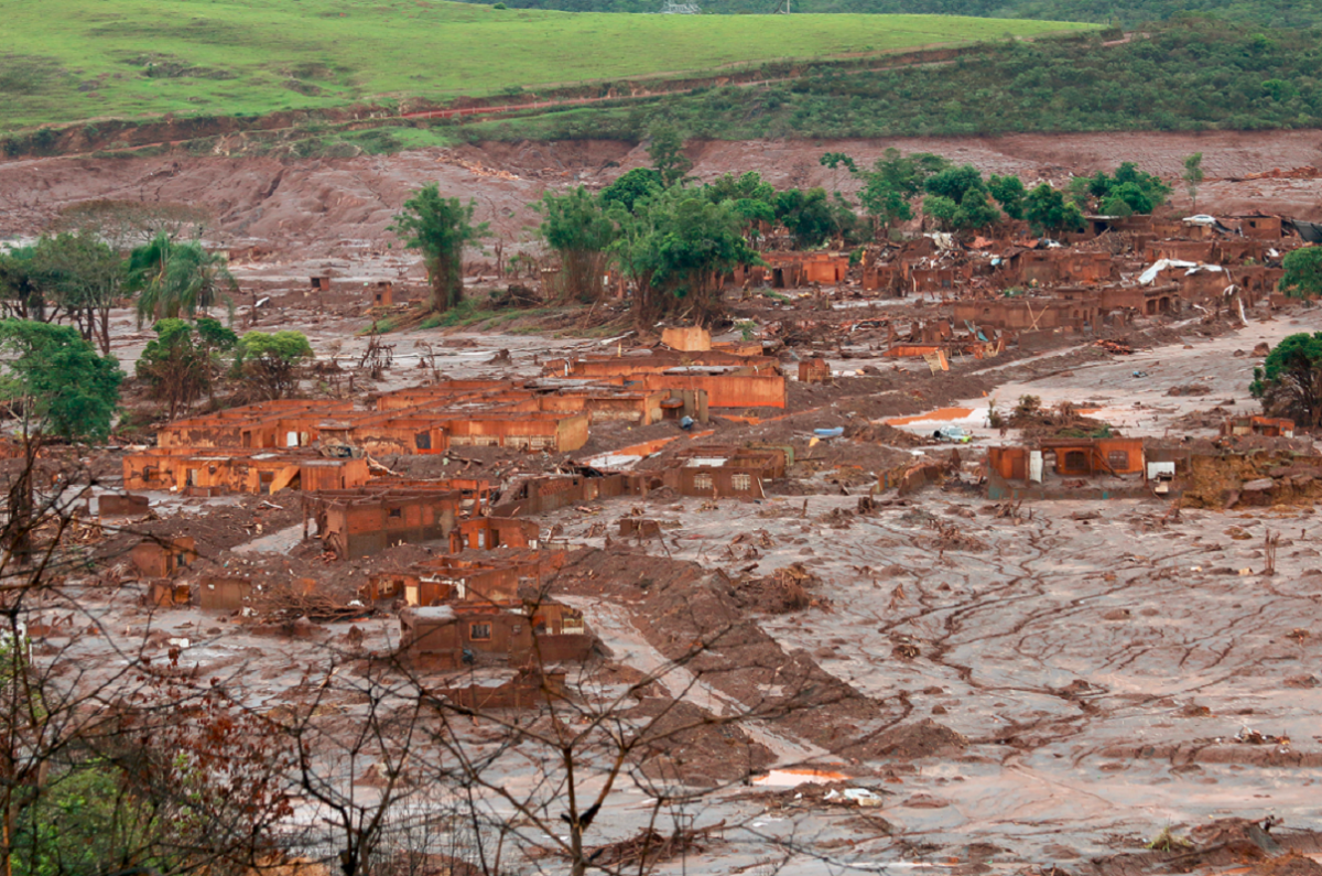 Remains of a village destroyed by the Mariana dam failure in Brazil in 2015. Photo - Senado Federal - Bento Rodrigues, Mariana, Minas Gerais