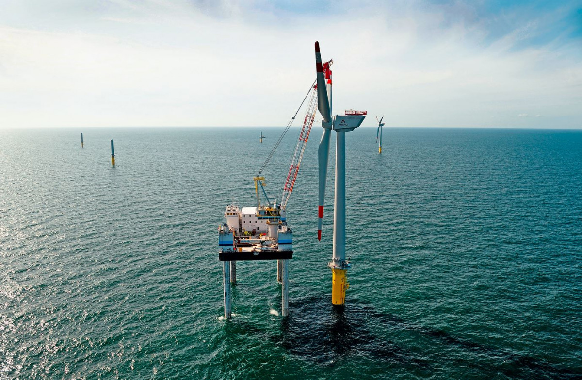 The average turbine added in 2019 was installed about 90 kilometres off the coast in 36 metre water depth. Photo: DOTI / Matthias Ibeler