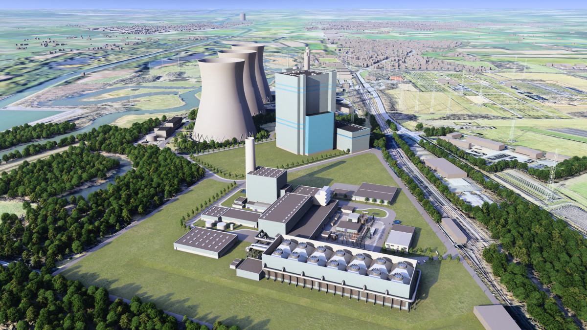 Picture shows concept for H2-ready power plant by RWE