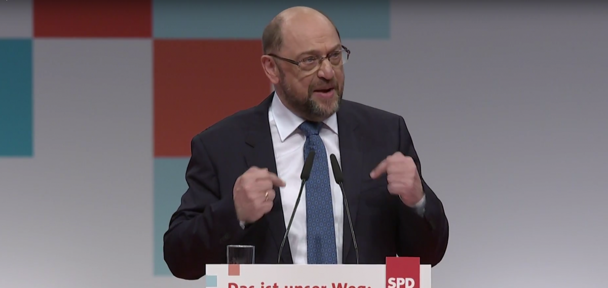 Schulz at the SPD party convention in Berlin. Photo: SPD