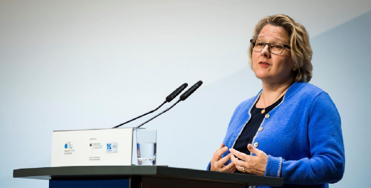 German environment minister Svenja Schulze at a national climate conference in December 2018. Photo -  BMU/Xander Heinl  