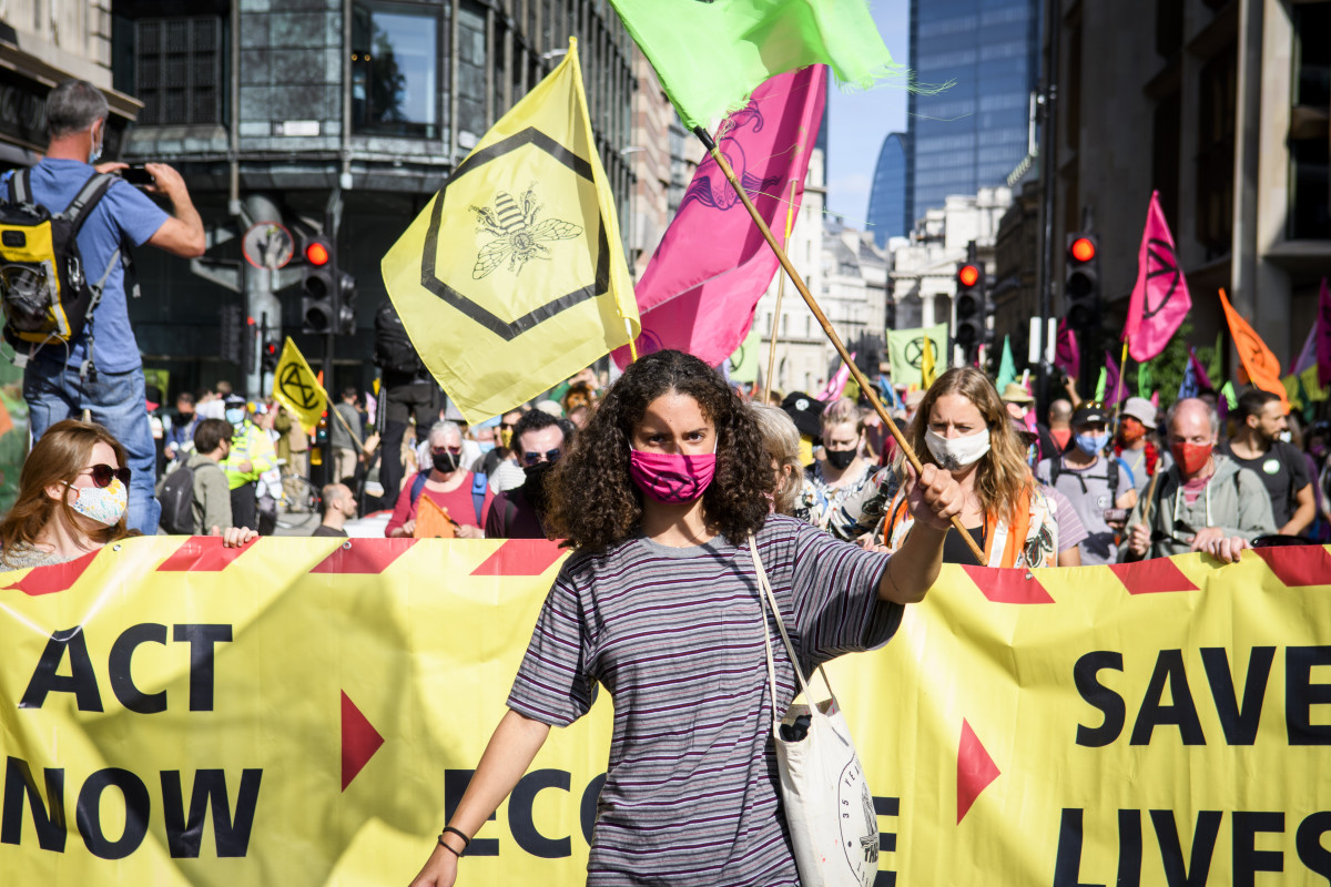 Extinction Rebellion UK protest, September 2020. Photo: Jonathon Vines