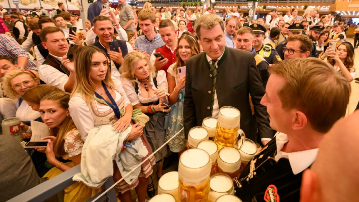 Picture shows Bavaria's state premier Markus Söder at the Munich Beer Fest