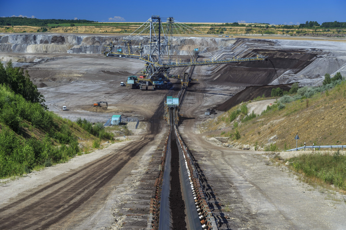 Photo shows open pit lignite mine Profen in premier Reiner Haseloff's home state Saxony-Anhalt. Photo: Mibrag/Rainer Weisflog.