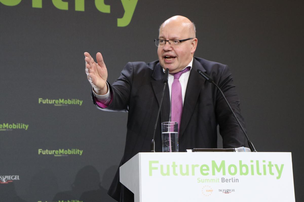 German economy and energy minister Peter Altmaier (CDU) at the Tagesspiegel Future Mobility Summit in Berlin. Photo copyright - Susanne Asenkerschbaumer 2018.