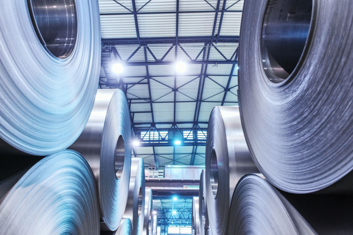 Steel coils awaiting delivery. Image by ThyssenKrupp.