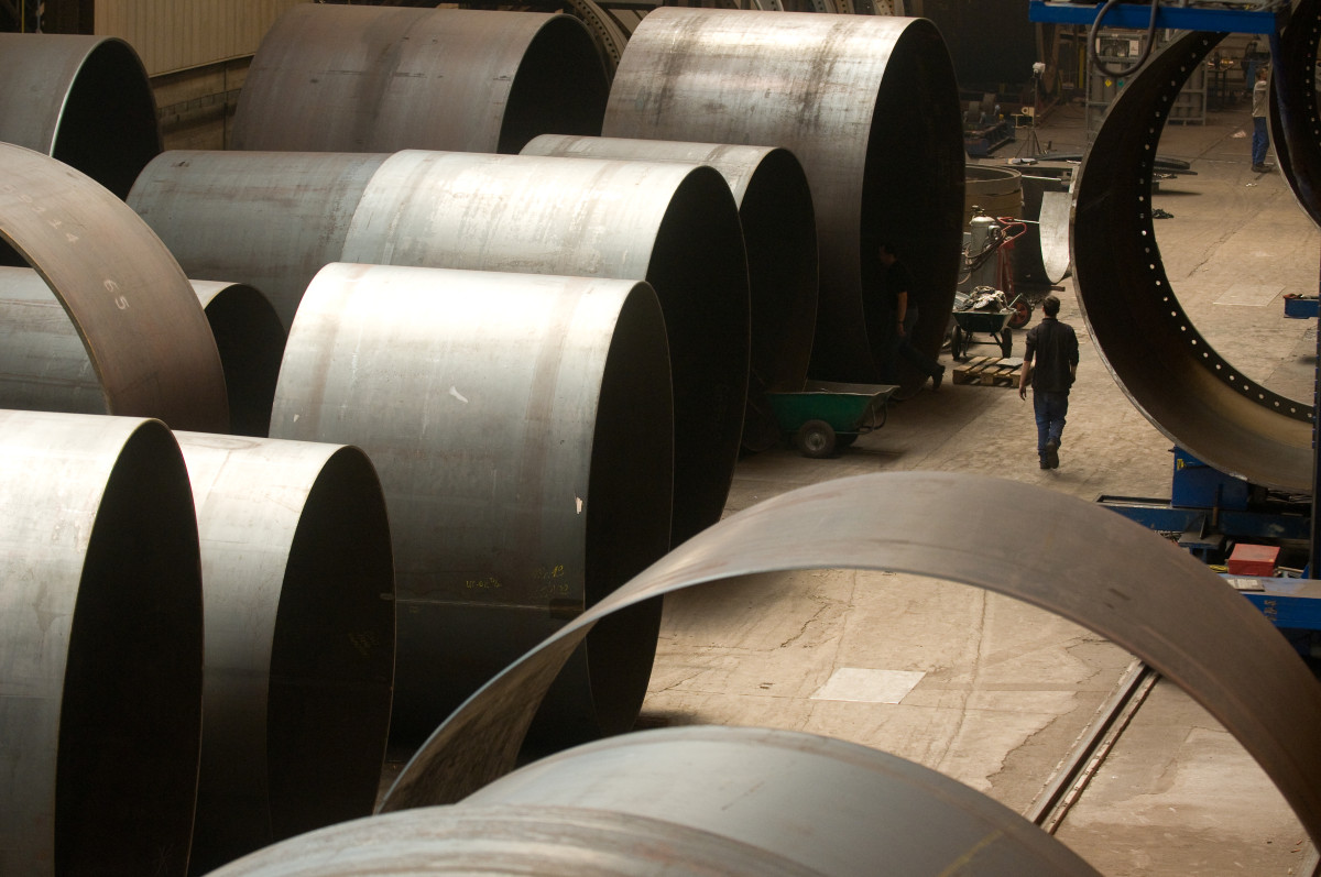 Picture shows wind turbine factory in France that was shuttered in 2019