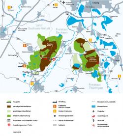 The mines of Profen and Vereinigten Schleenhain in the Central German lignite mining district. 