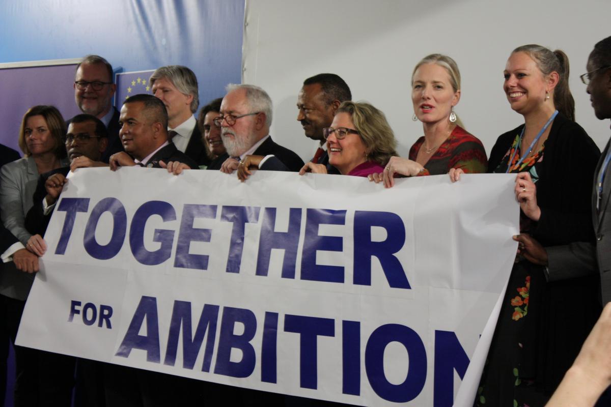 The High Ambition Coalition is a group of country ministers from of some of the richest and poorest and most vulnerable nations of the world. Photo: CLEW/Wettengel 2018.