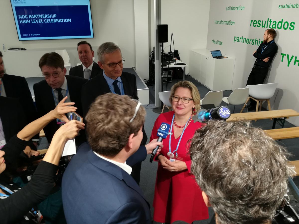 “It's a partnership at eye level," says German environment minister Svenja Schulze about the initiative to support developing countries in implementing their climate goals - the NDC Partnership. Photo: CLEW/Wettengel.