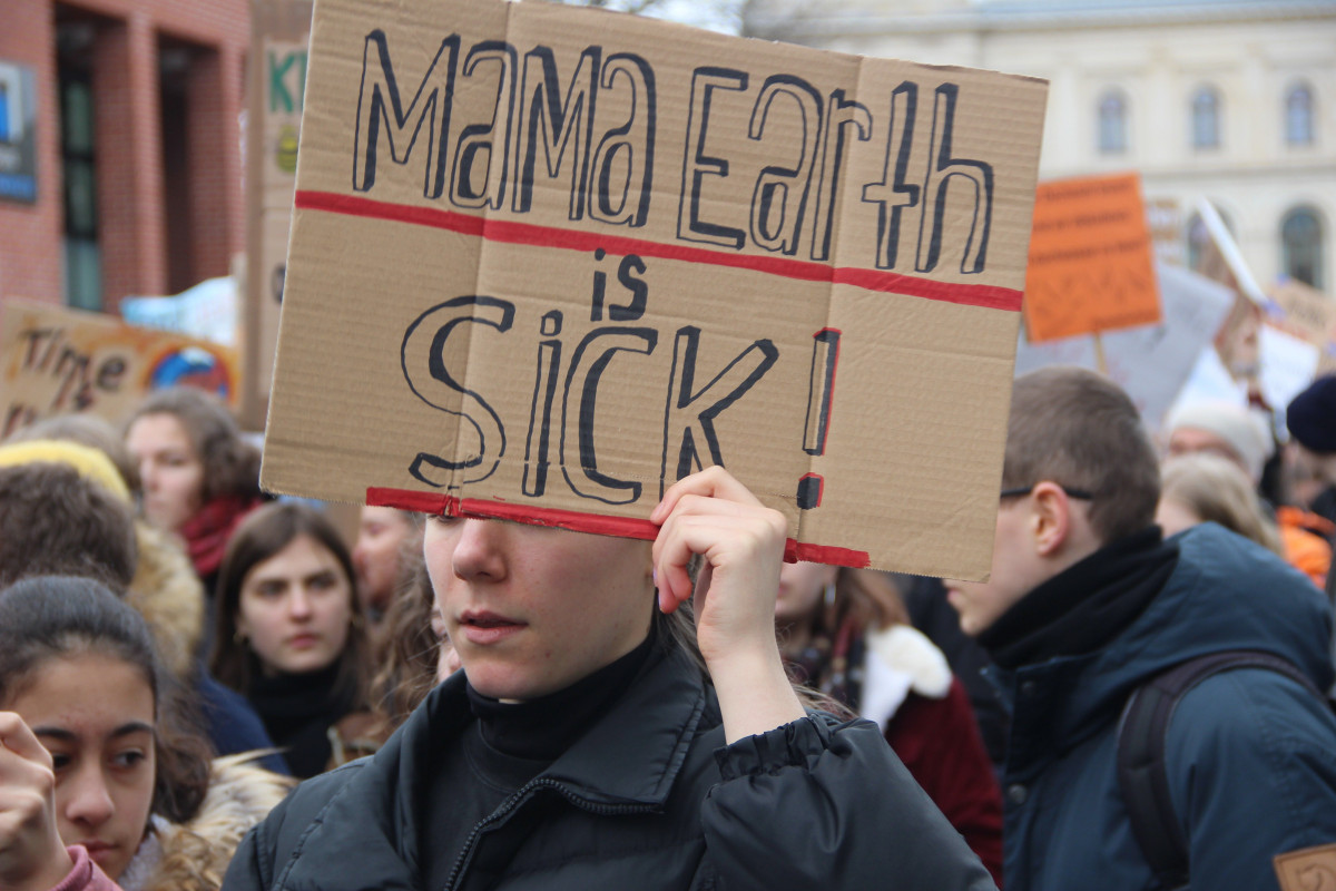 "Mama earth is sick." A student protester at the 15 March 2019 protest in Berlin. Photo: Phil Bednarczyk