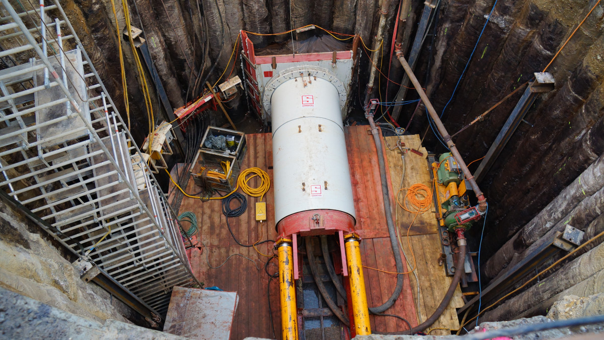 The ALEGrO interconnector, the first direct electricity link between Belgium and Germany, under construction in 2019. 