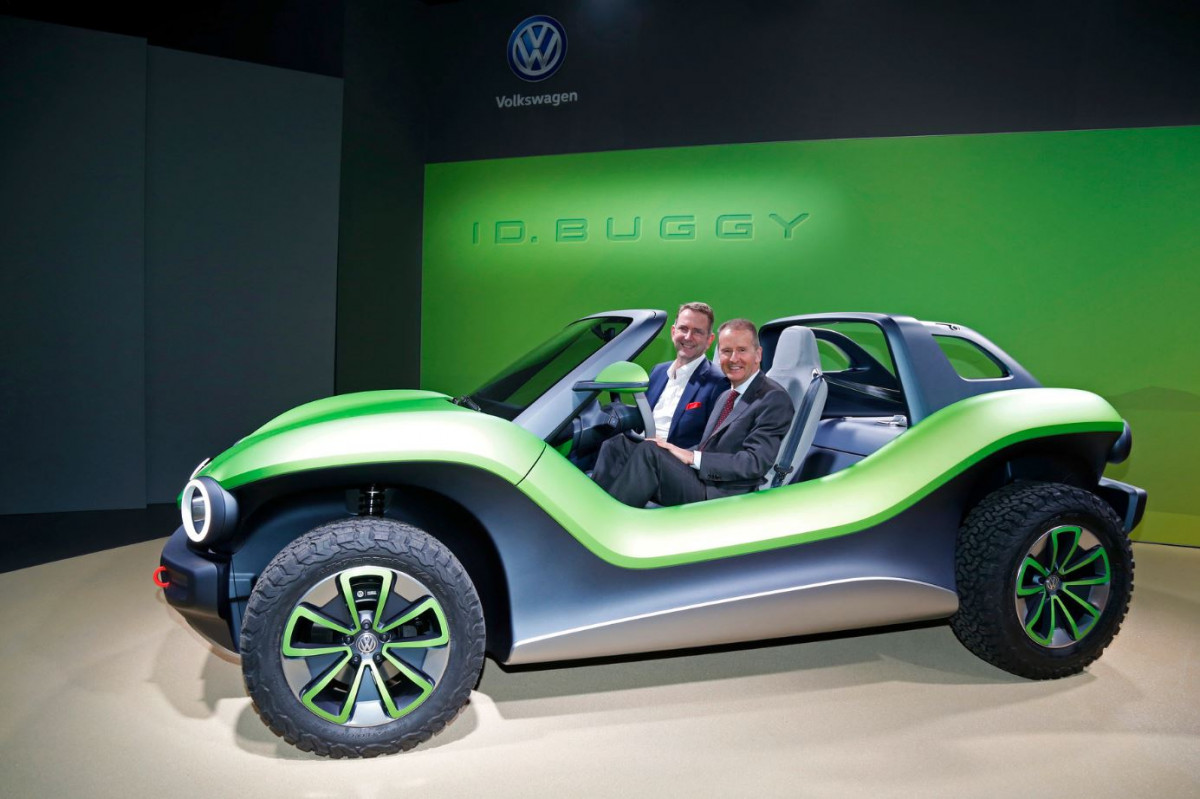 VW CEO Herbert Diess and Günther Schuh at the ID. BUGGY presentation. Photo: VW