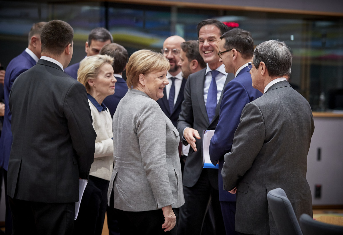 German chancellor Merkel with European leaders at the European Council summit in December 2019. Photo: European Union.
