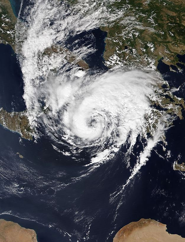 Cyclone Ianos approaching Greece on 17 September 2020. Image by Nasa