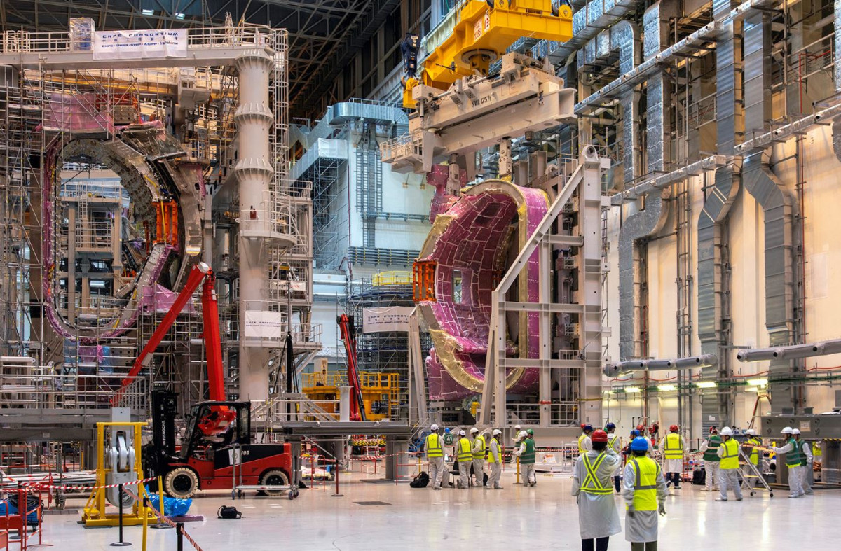 The scale of the ITER reactor, which will use magnetic fusion. Image by ITER