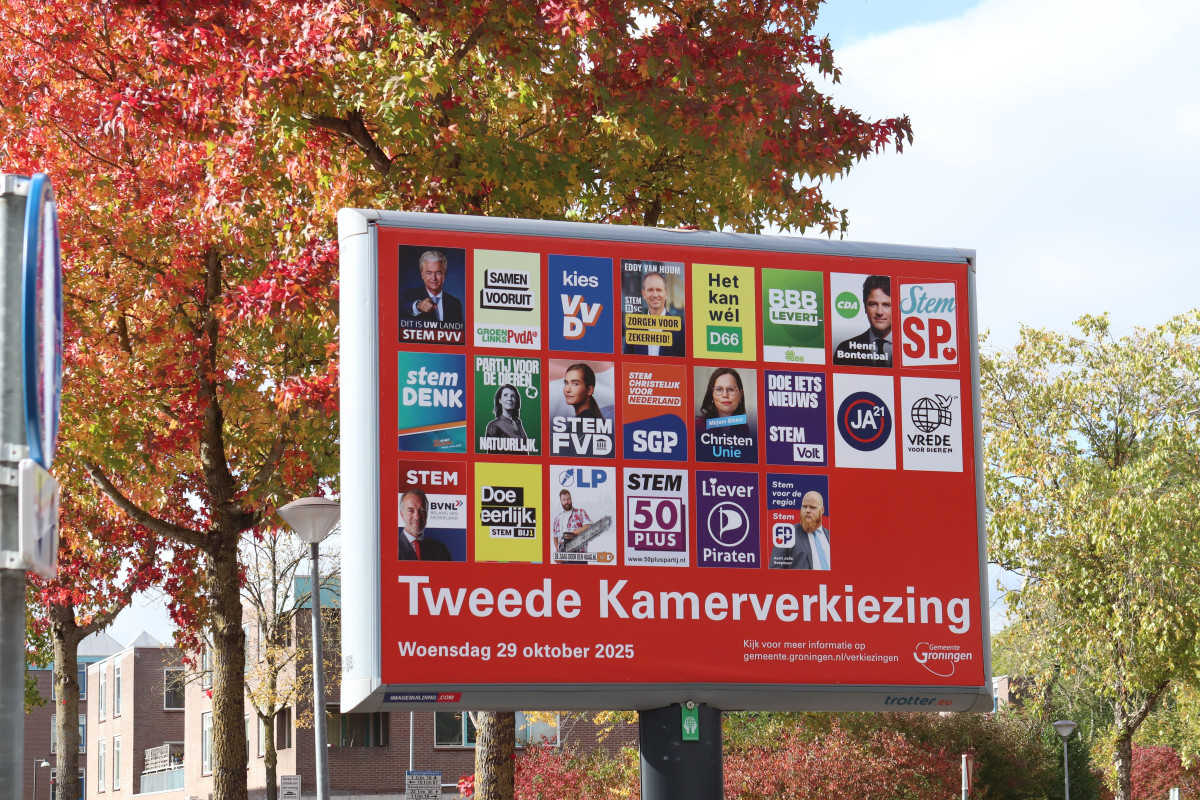 Dutch election posters for the 2025 vote. Photo: Jan-Kees Zuiker