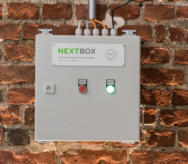 The company's "Next Box" connects renewable power installations in the Next Pool to the central control system. Photo Next Kraftwerke/Jennifer Braun 